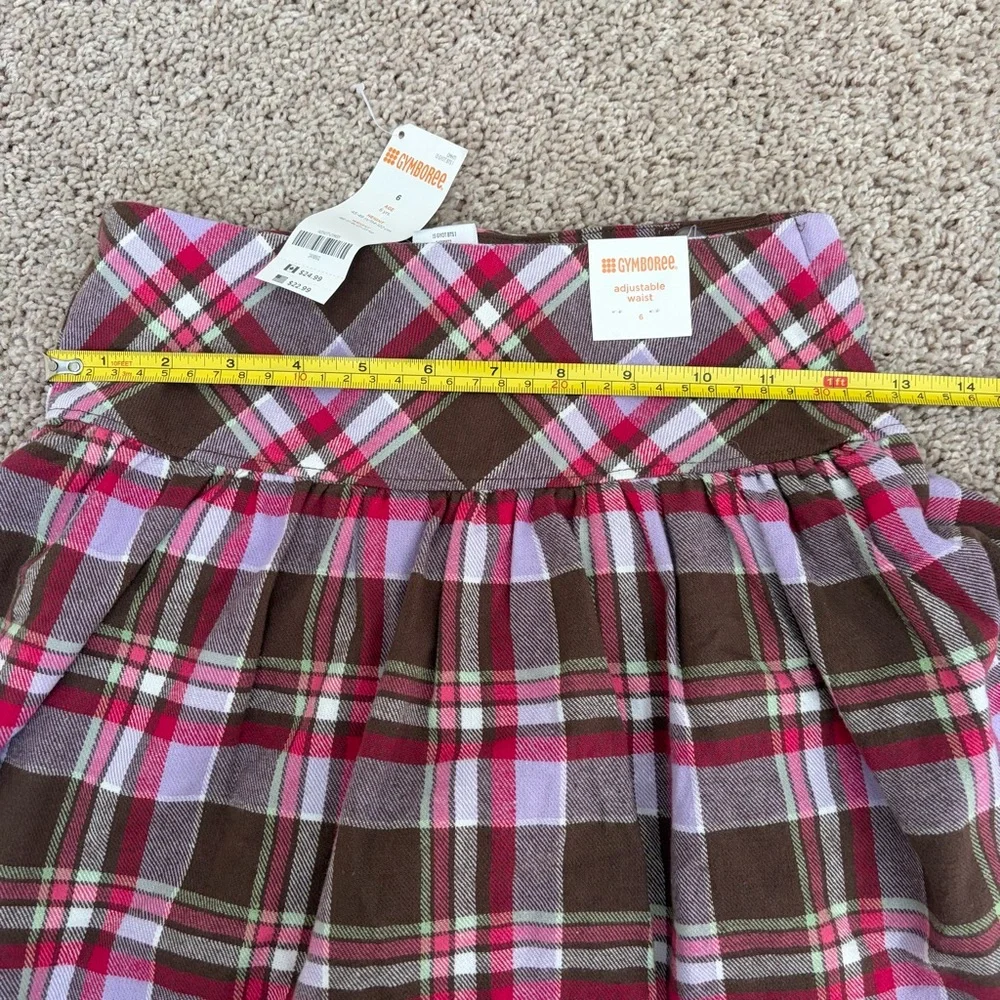 Gymboree NWT Pink, Lavender and Brown Plaid Mini Skirt/Skort size 6